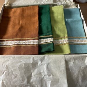 Set of Four Colorful vintage napkins
